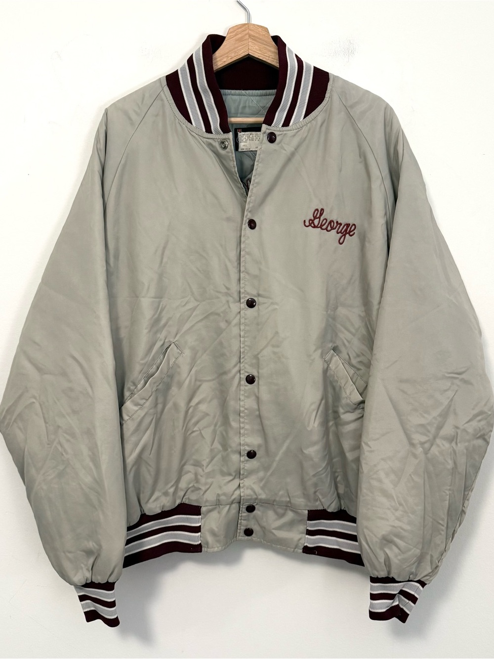 VTG Butwin Made in USA Timberwolf Mascot Snap Closure Varsity Bomber Jacket